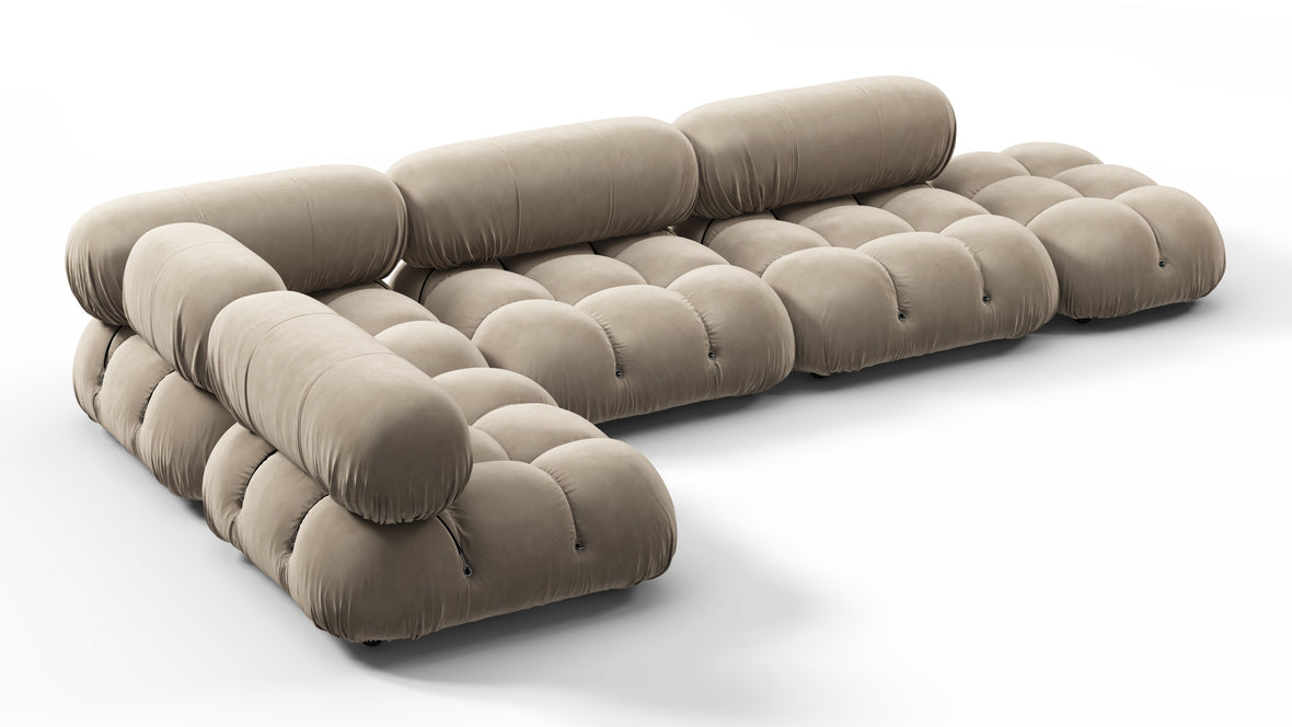 Bellini Sectional - Mario Bellini Sectional, Left Corner, Greige Velvet