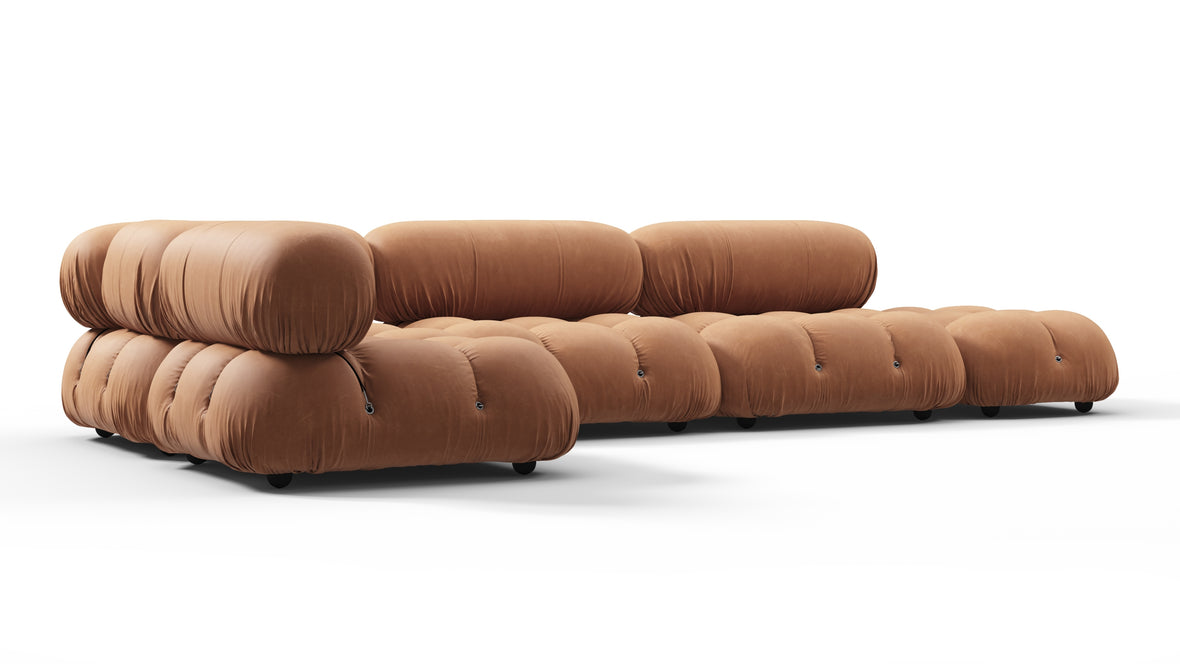 Bellini Sectional - Mario Bellini Sectional, Left Corner, Tan Vegan Leather