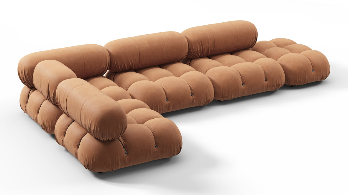 Bellini Sectional - Mario Bellini Sectional, Left Corner, Tan Vegan Leather