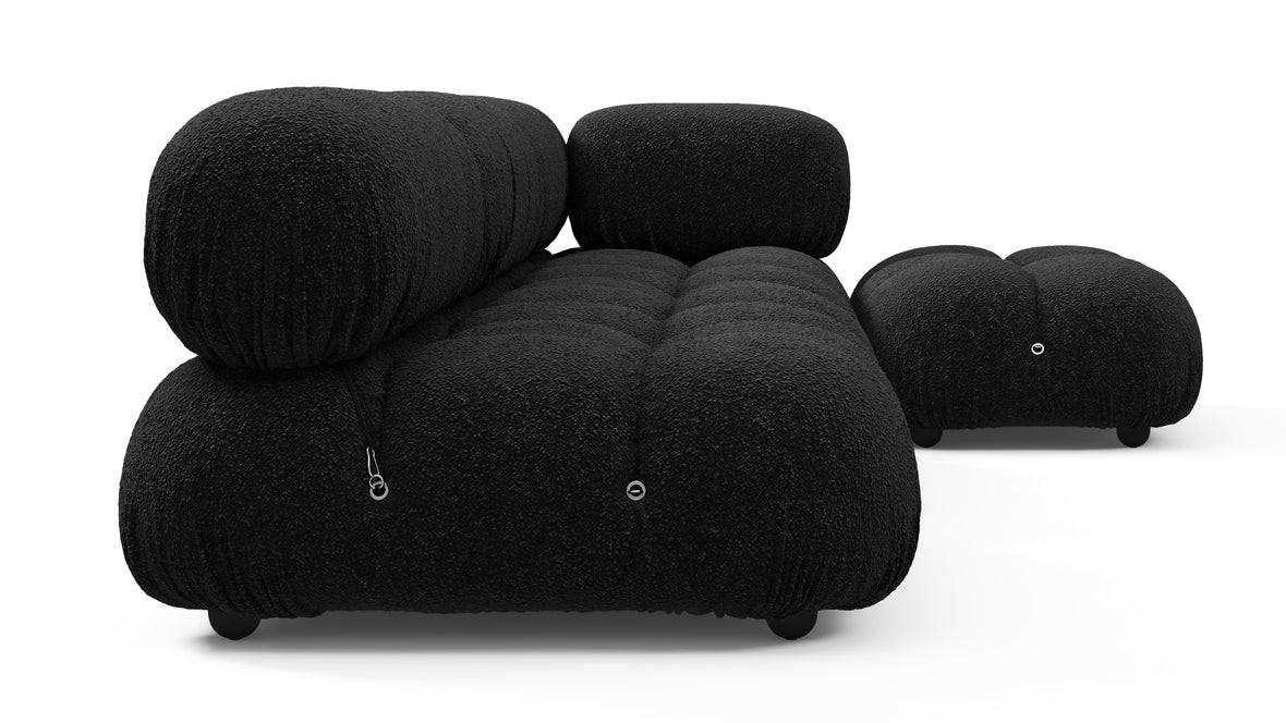 Bellini Sectional - Mario Bellini Sectional, Right Chaise, Black Boucle
