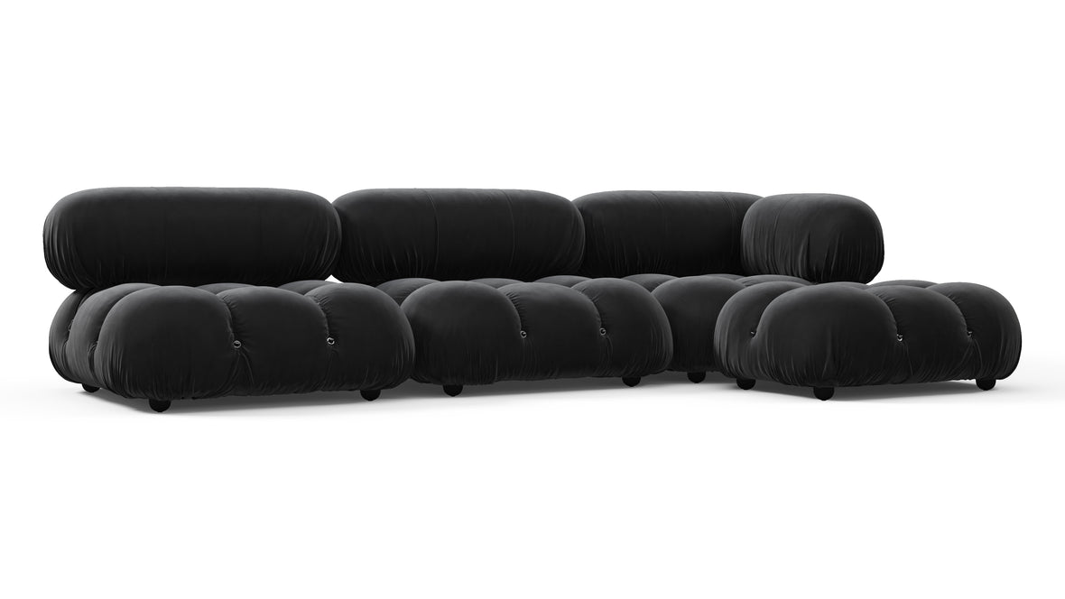Bellini Sectional - Mario Bellini Sectional, Right Chaise, Black Velvet