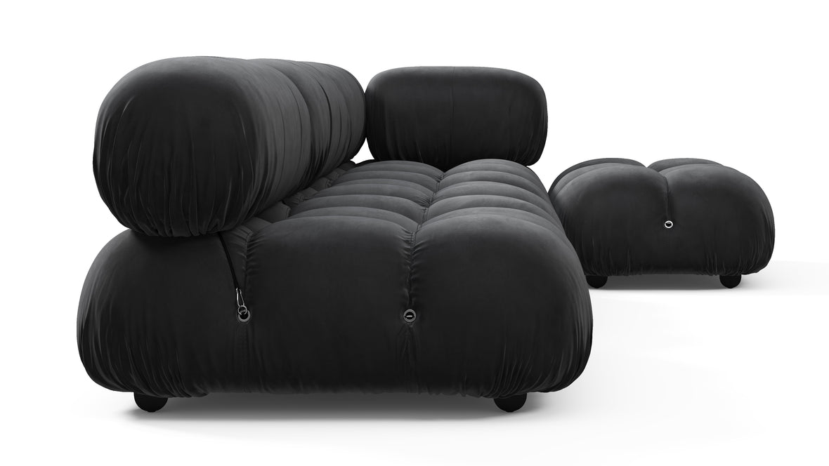 Bellini Sectional - Mario Bellini Sectional, Right Chaise, Black Velvet