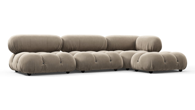 Bellini Sectional - Mario Bellini Sectional, Right Chaise, Greige Velvet