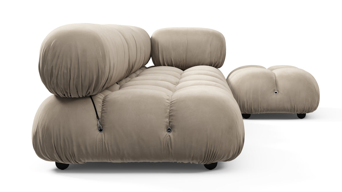 Bellini Sectional - Mario Bellini Sectional, Right Chaise, Greige Velvet