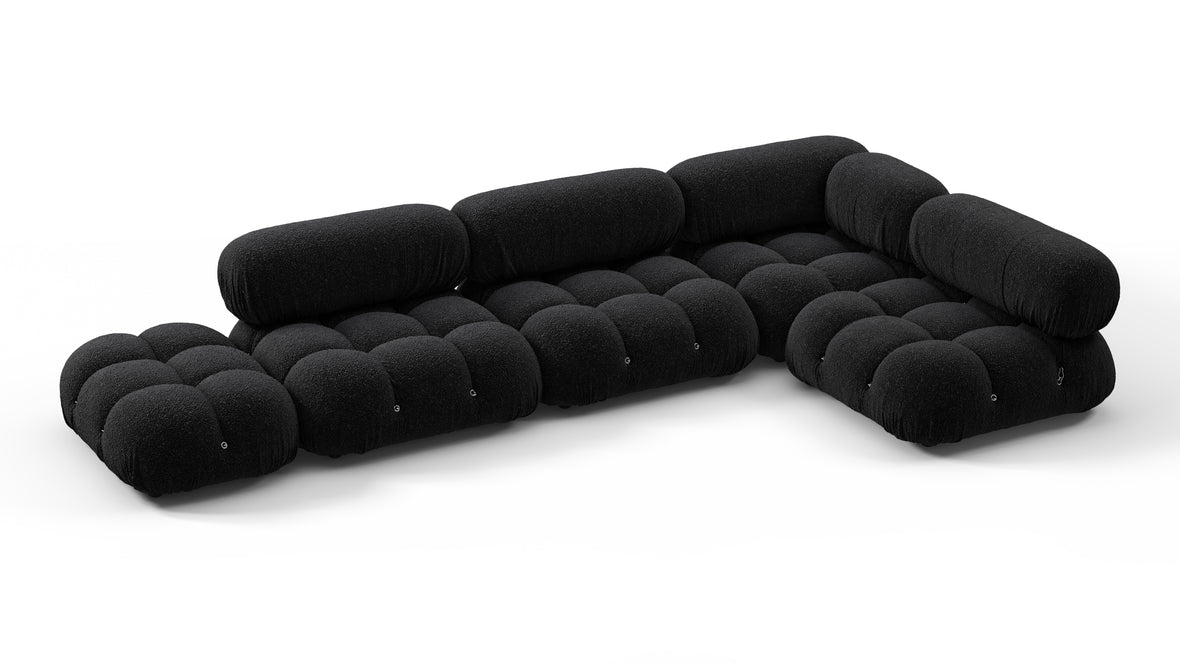 Bellini Sectional - Mario Bellini Sectional, Right Corner, Black Boucle