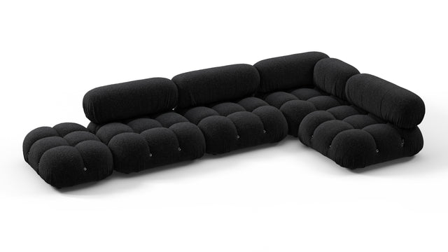 Bellini Sectional - Mario Bellini Sectional, Right Corner, Black Boucle