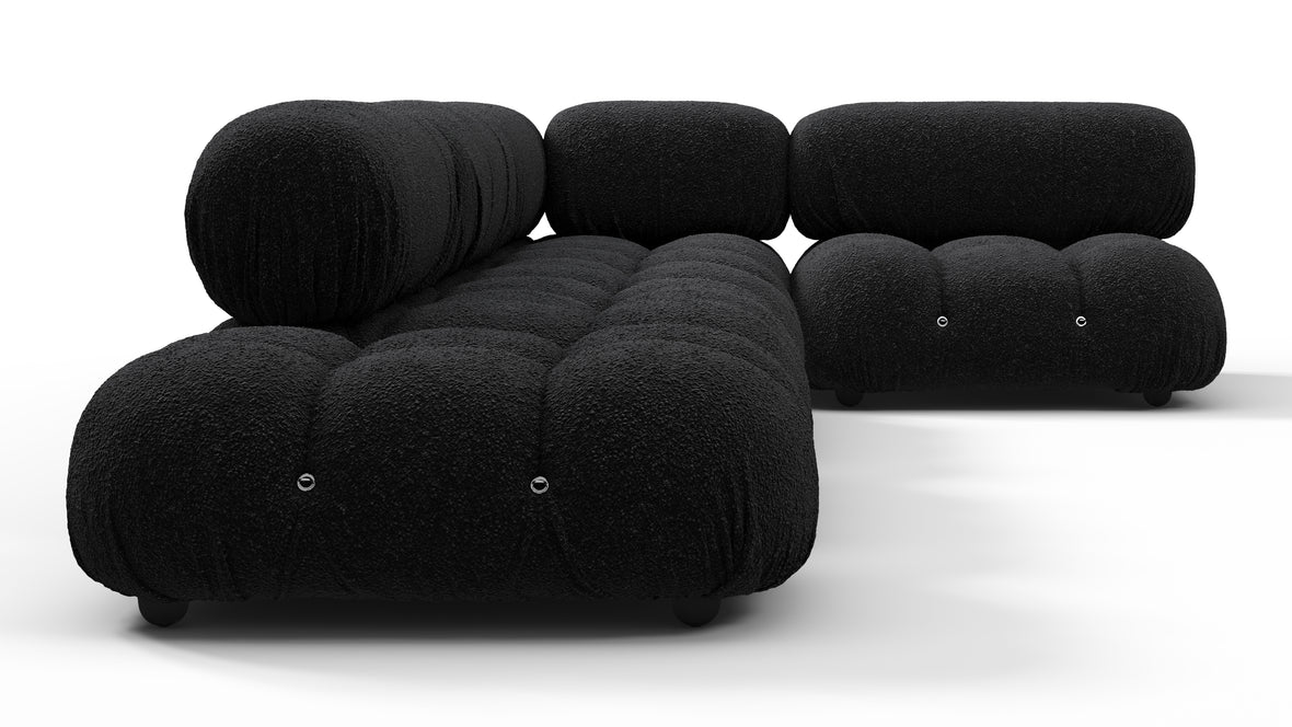 Bellini Sectional - Mario Bellini Sectional, Right Corner, Black Boucle