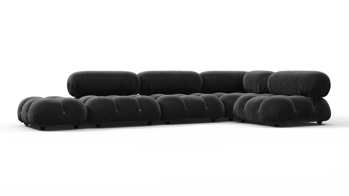 Bellini Sectional - Mario Bellini Sectional, Right Corner, Black Velvet