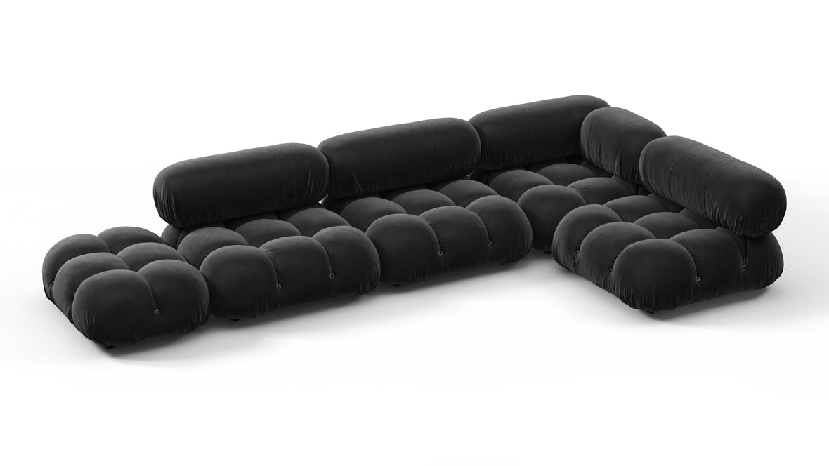 Bellini Sectional - Mario Bellini Sectional, Right Corner, Black Velvet