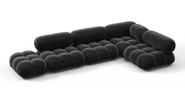 Bellini Sectional - Mario Bellini Sectional, Right Corner, Black Velvet