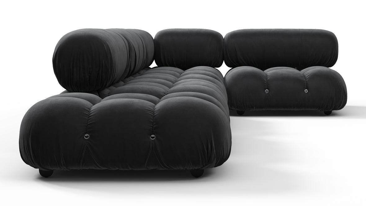 Bellini Sectional - Mario Bellini Sectional, Right Corner, Black Velvet
