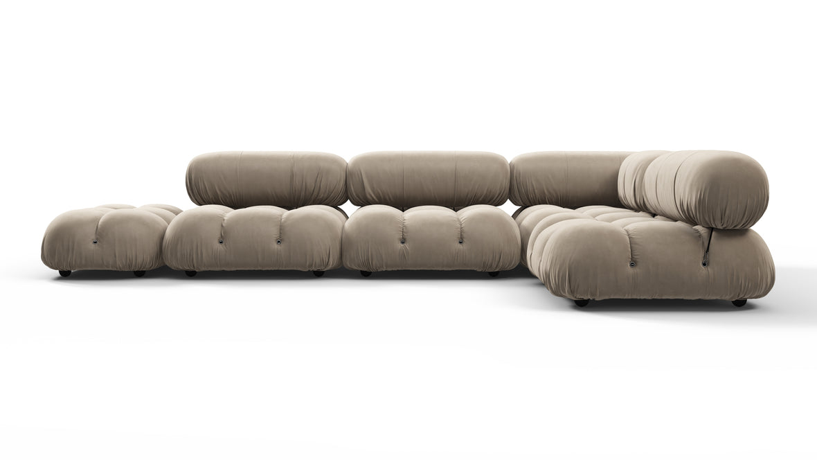 Bellini Sectional - Mario Bellini Sectional, Right Corner, Greige Velvet