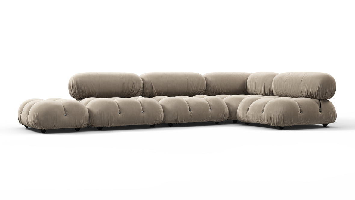 Bellini Sectional - Mario Bellini Sectional, Right Corner, Greige Velvet
