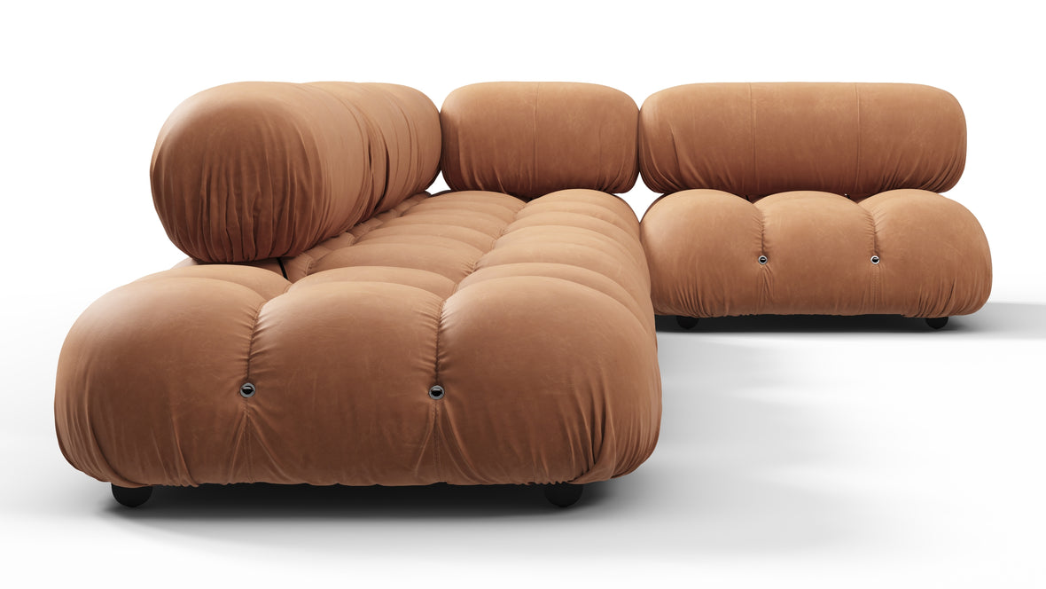 Bellini Sectional - Mario Bellini Sectional, Right Corner, Tan Vegan Leather