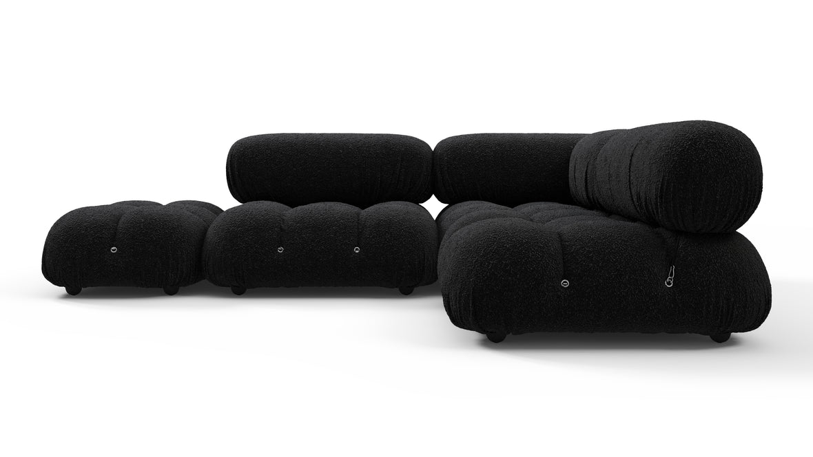 Bellini Sectional - Mario Bellini Sectional, Small Right Corner, Black Boucle