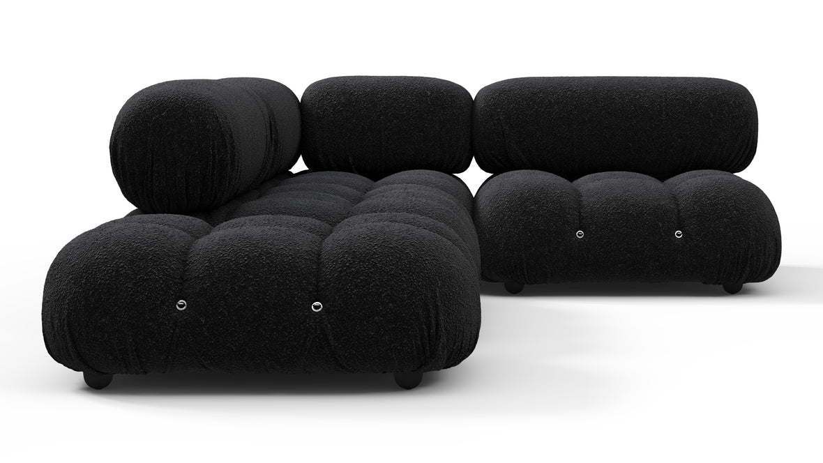 Bellini Sectional - Mario Bellini Sectional, Small Right Corner, Black Boucle