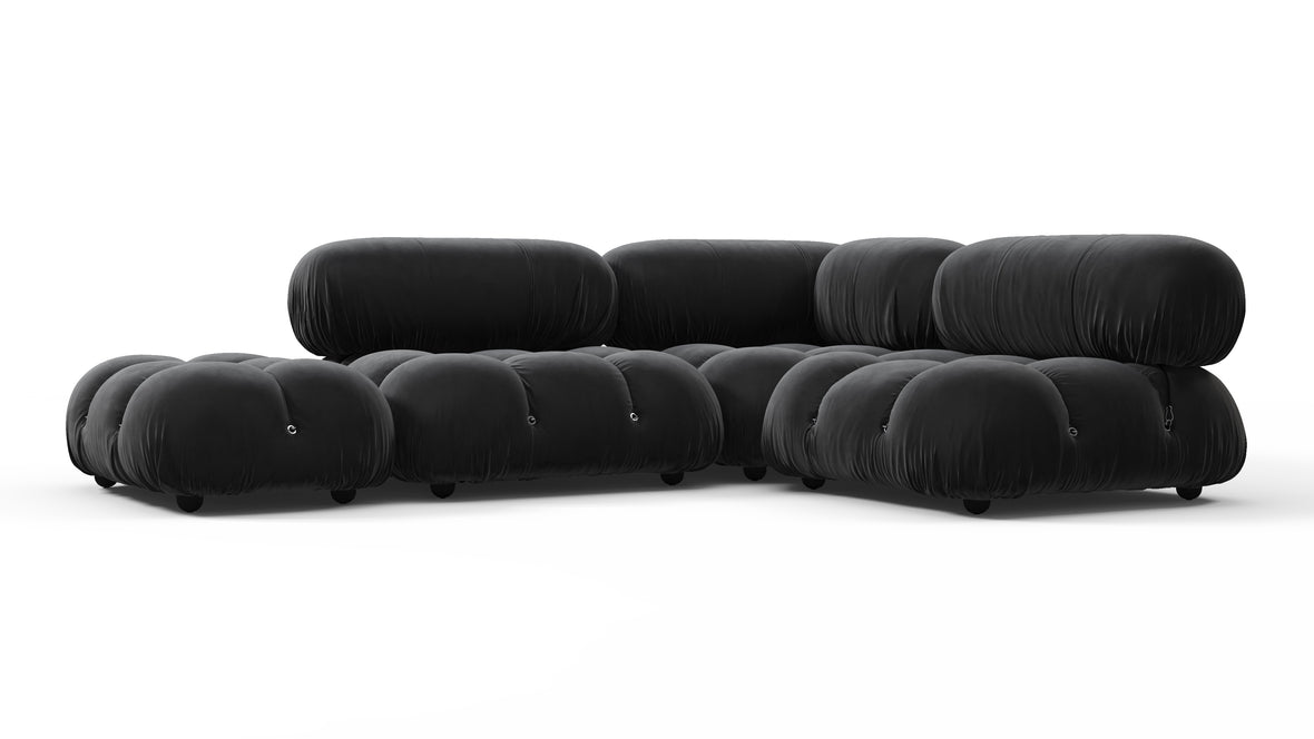 Bellini Sectional - Mario Bellini Sectional, Small Right Corner, Black Velvet