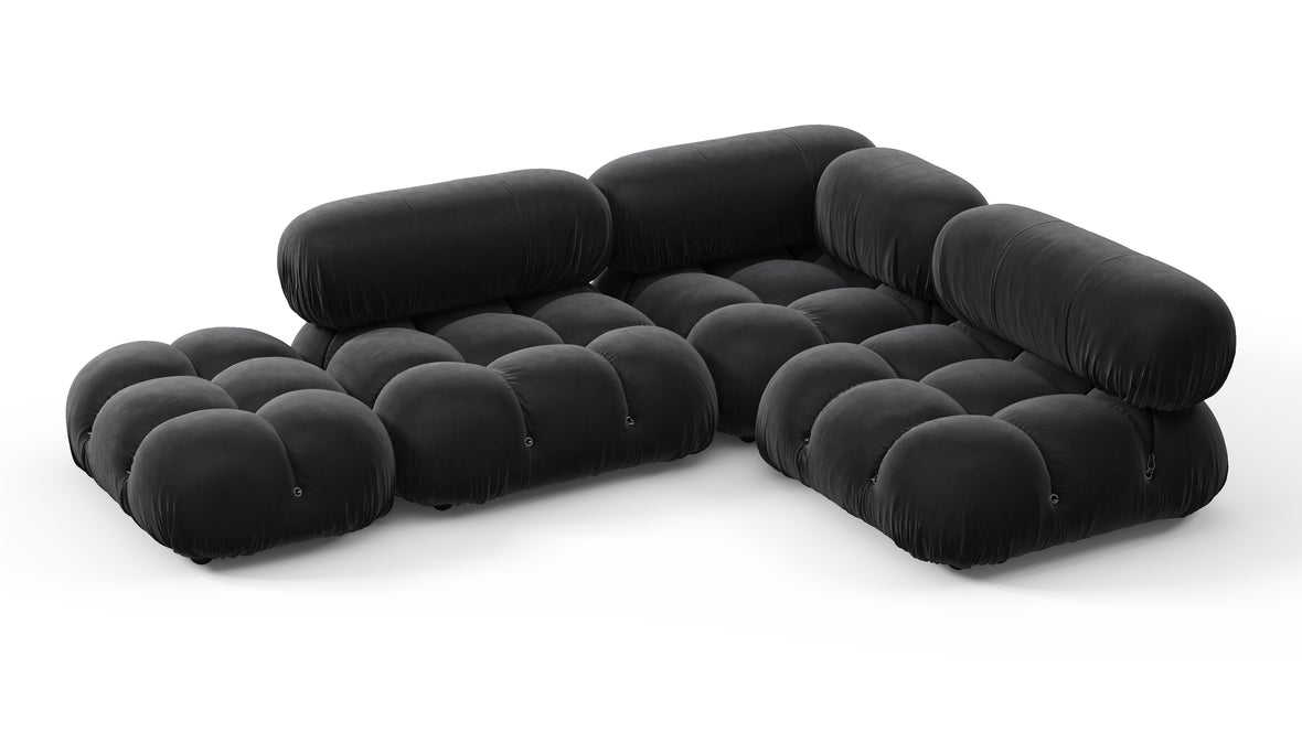 Bellini Sectional - Mario Bellini Sectional, Small Right Corner, Black Velvet