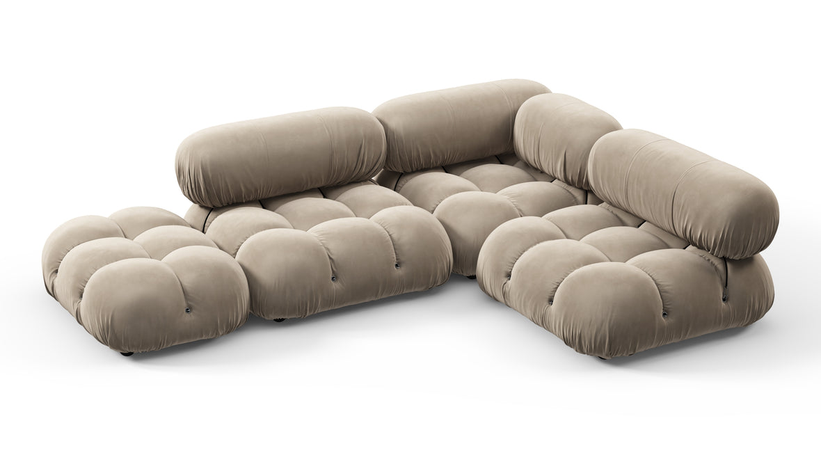 Bellini Sectional - Mario Bellini Sectional, Small Right Corner, Greige Velvet