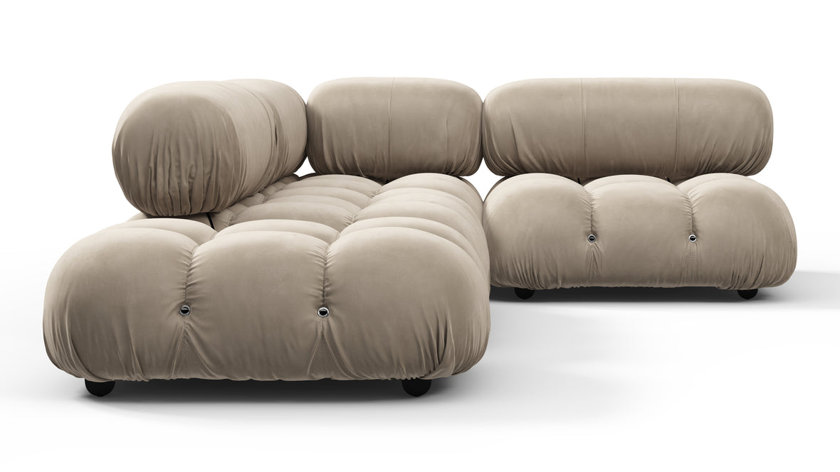 Bellini Sectional - Mario Bellini Sectional, Small Right Corner, Greige Velvet