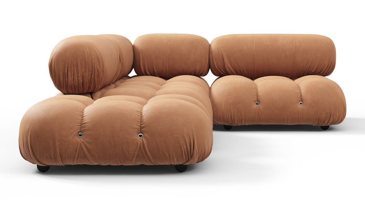 Bellini Sectional - Mario Bellini Sectional, Small Right Corner, Tan Vegan Leather