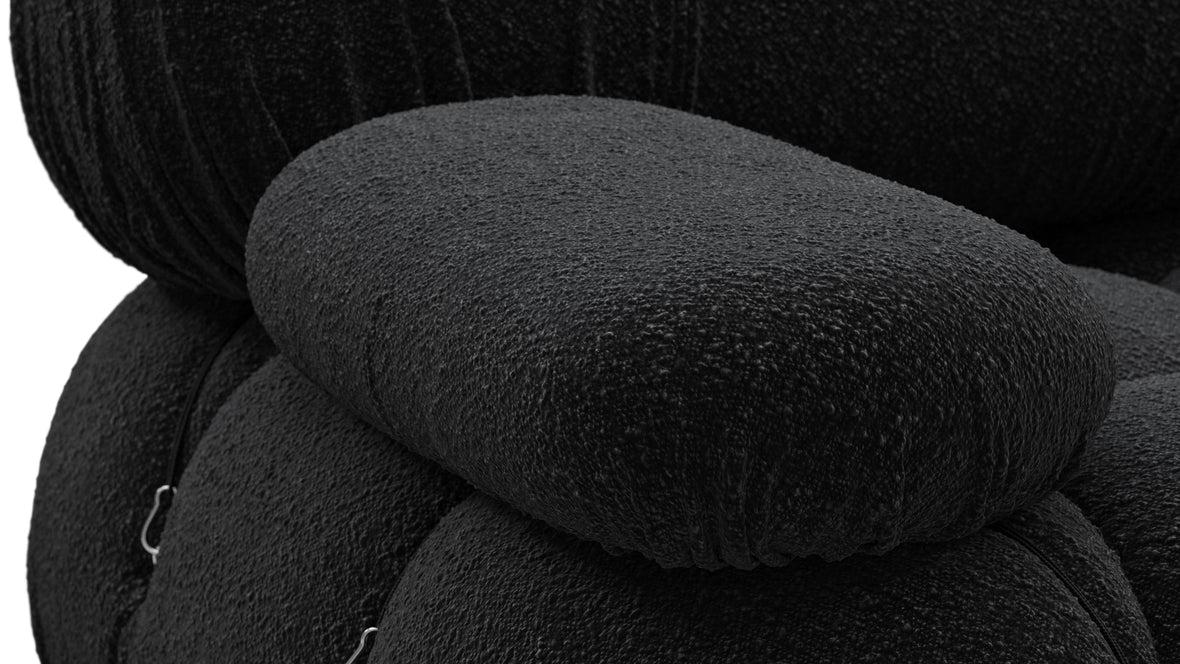 Bellini Sofa - Mario Bellini Open End Sofa, Left, Black Boucle