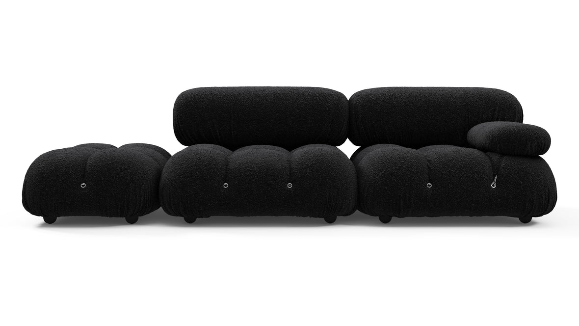 Bellini Sofa - Mario Bellini Open End Sofa, Left, Black Boucle