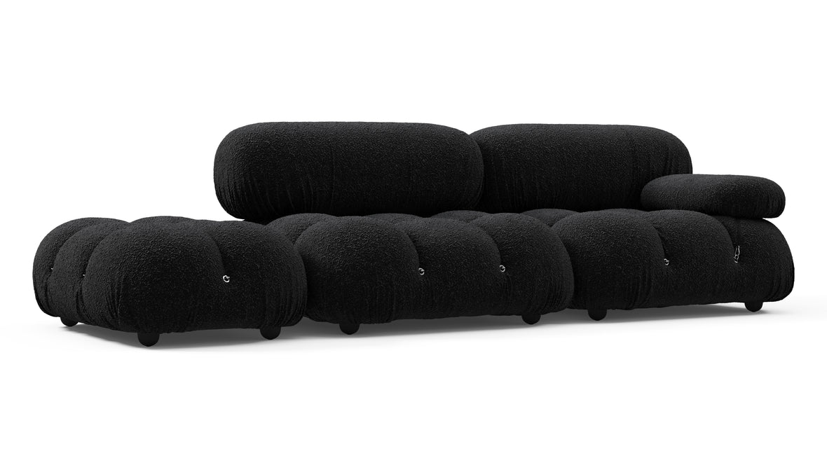 Bellini Sofa - Mario Bellini Open End Sofa, Left, Black Boucle