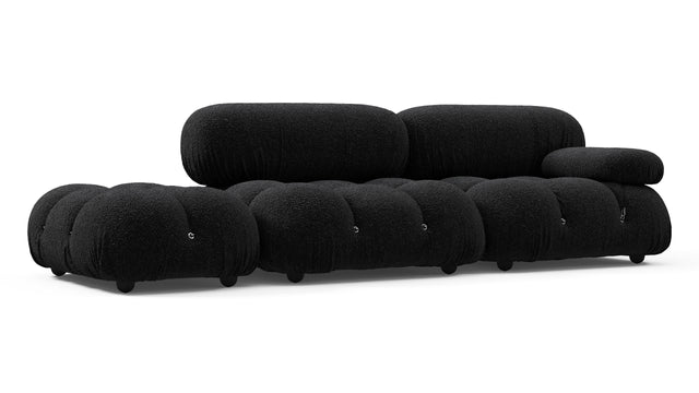 Bellini Sofa - Mario Bellini Open End Sofa, Left, Black Boucle