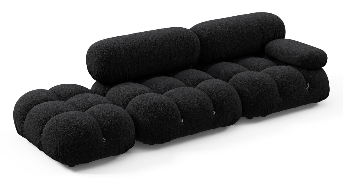 Bellini Sofa - Mario Bellini Open End Sofa, Left, Black Boucle
