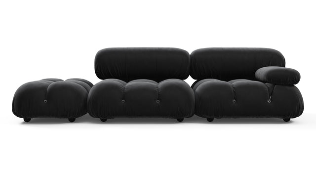 Bellini Sofa - Mario Bellini Open End Sofa, Left, Black Velvet