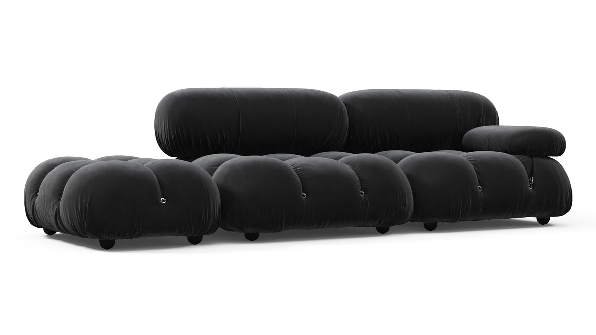 Bellini Sofa - Mario Bellini Open End Sofa, Left, Black Velvet