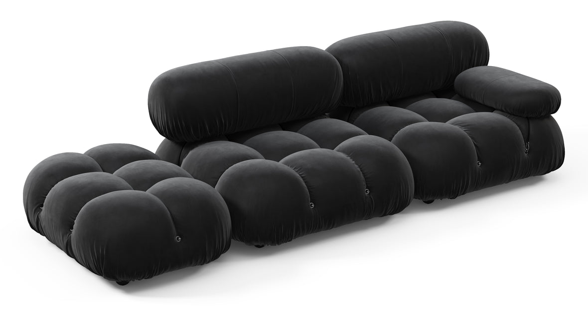 Bellini Sofa - Mario Bellini Open End Sofa, Left, Black Velvet