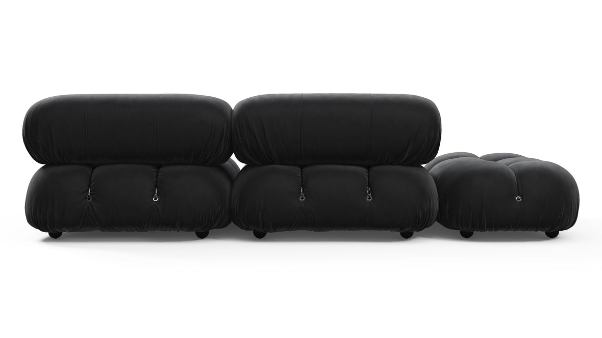 Bellini Sofa - Mario Bellini Open End Sofa, Left, Black Velvet