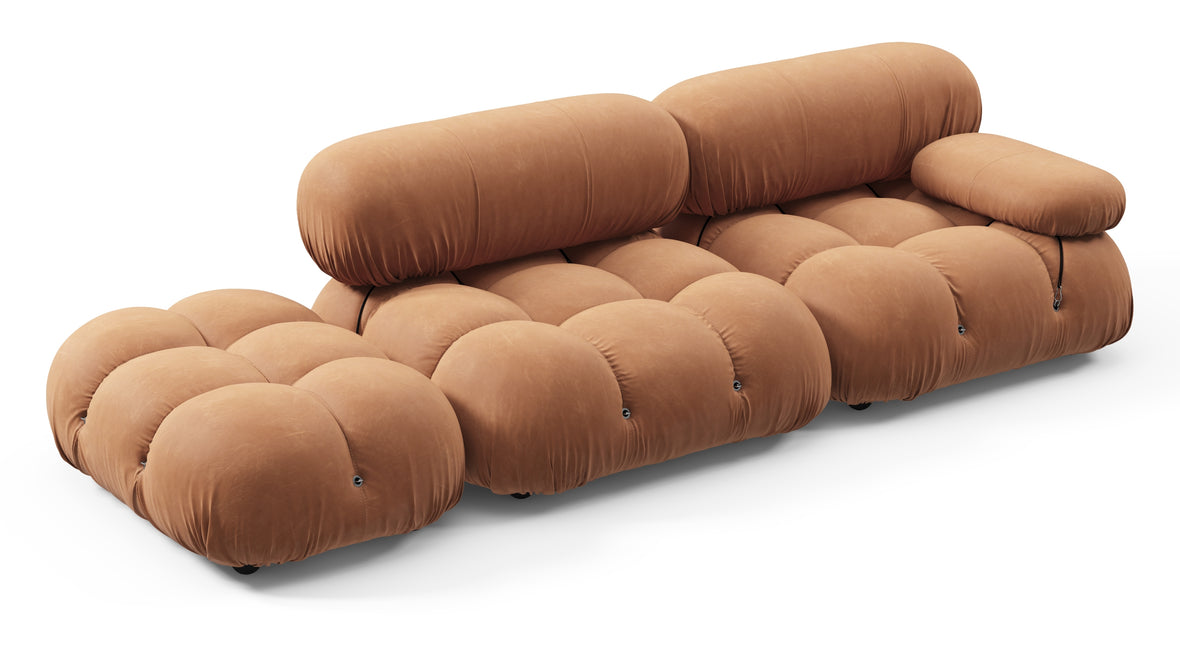 Bellini Sofa - Mario Bellini Open End Sofa, Left, Tan Vegan Leather