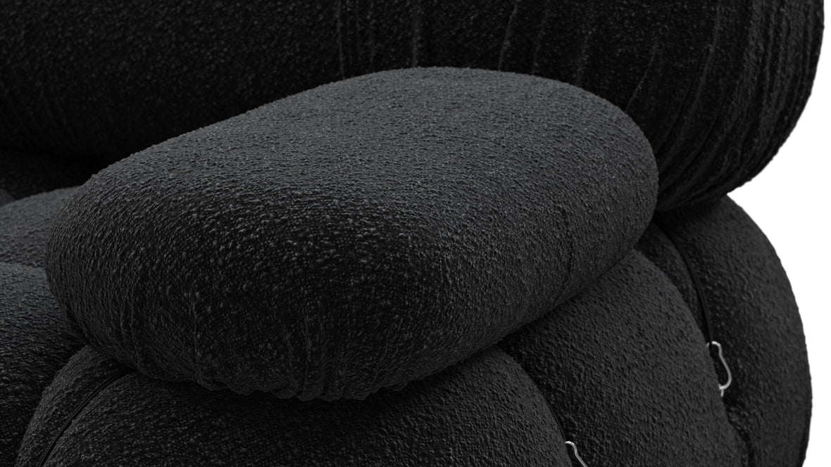 Bellini Sofa - Mario Bellini Open End Sofa, Right, Black Boucle