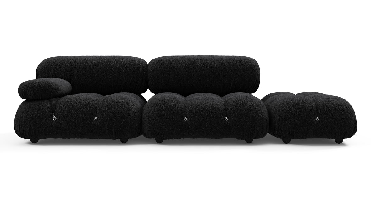 Bellini Sofa - Mario Bellini Open End Sofa, Right, Black Boucle