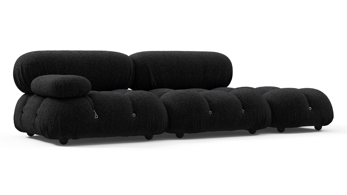 Bellini Sofa - Mario Bellini Open End Sofa, Right, Black Boucle