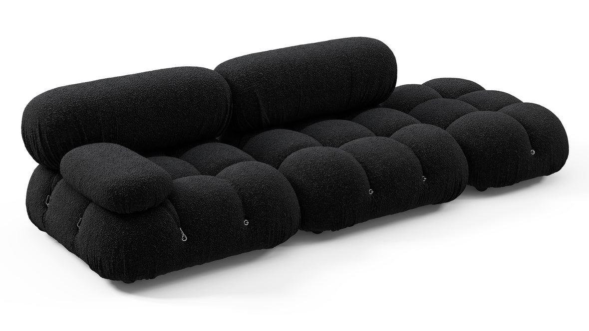 Bellini Sofa - Mario Bellini Open End Sofa, Right, Black Boucle