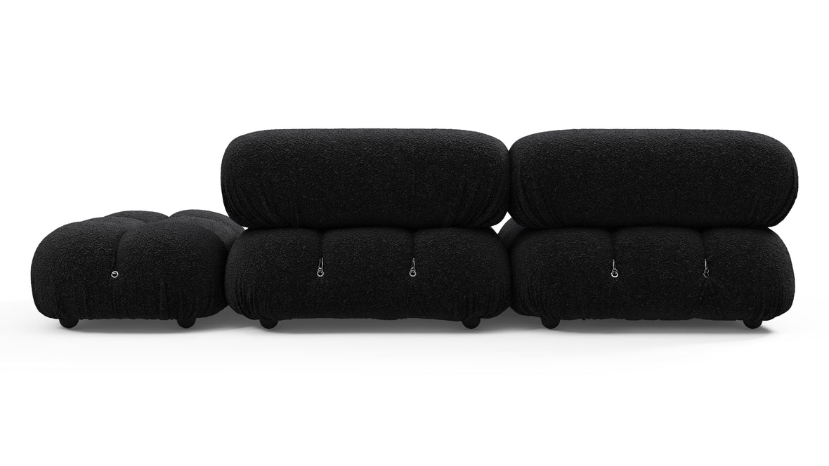 Bellini Sofa - Mario Bellini Open End Sofa, Right, Black Boucle