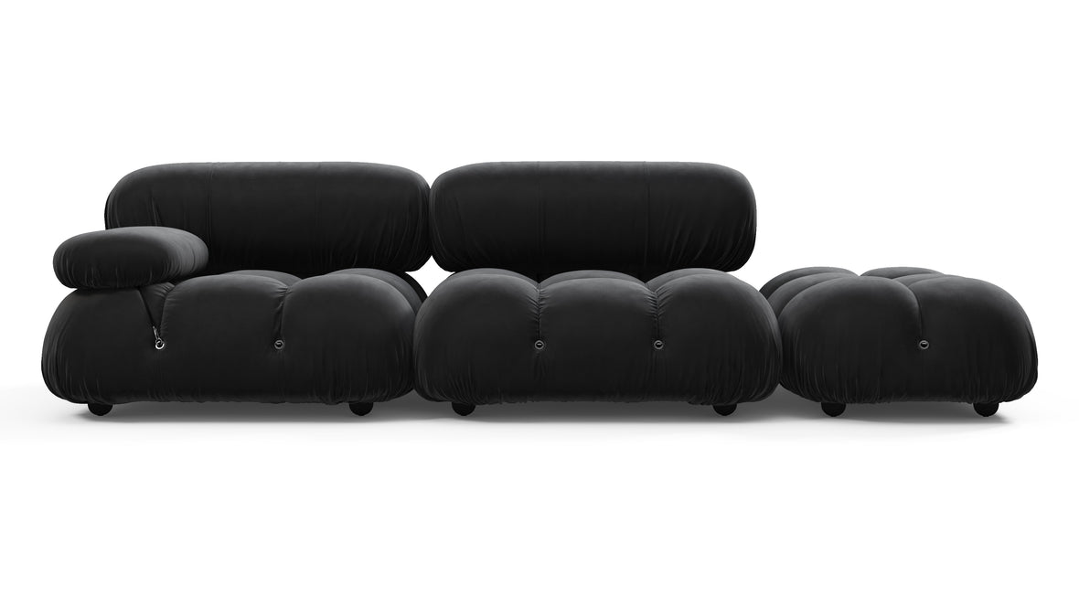 Bellini Sofa - Mario Bellini Open End Sofa, Right, Black Velvet