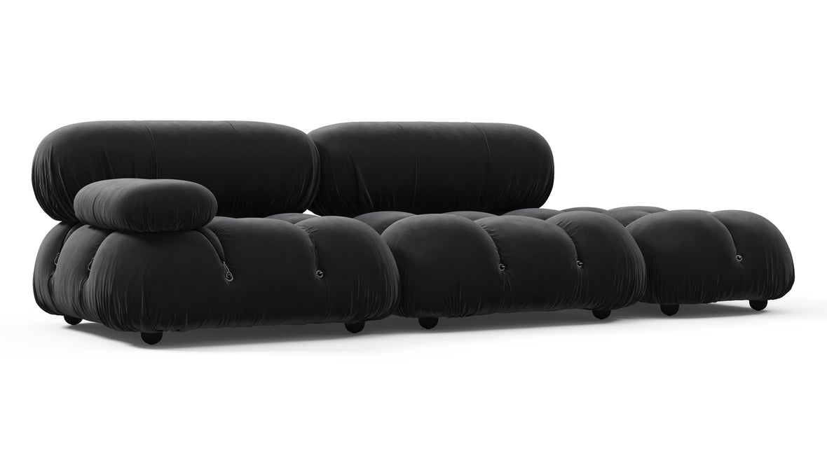 Bellini Sofa - Mario Bellini Open End Sofa, Right, Black Velvet