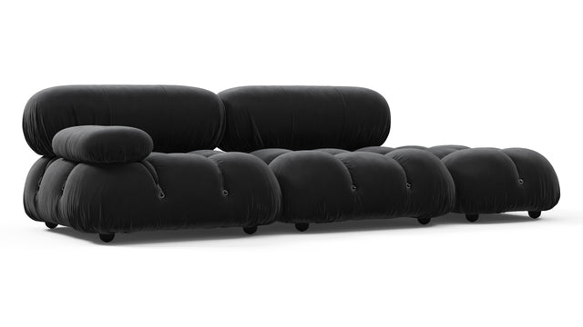 Bellini Sofa - Mario Bellini Open End Sofa, Right, Black Velvet