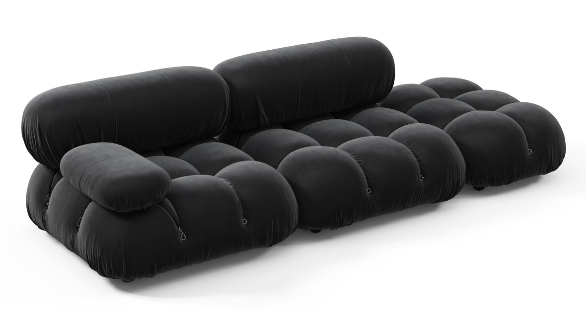 Bellini Sofa - Mario Bellini Open End Sofa, Right, Black Velvet