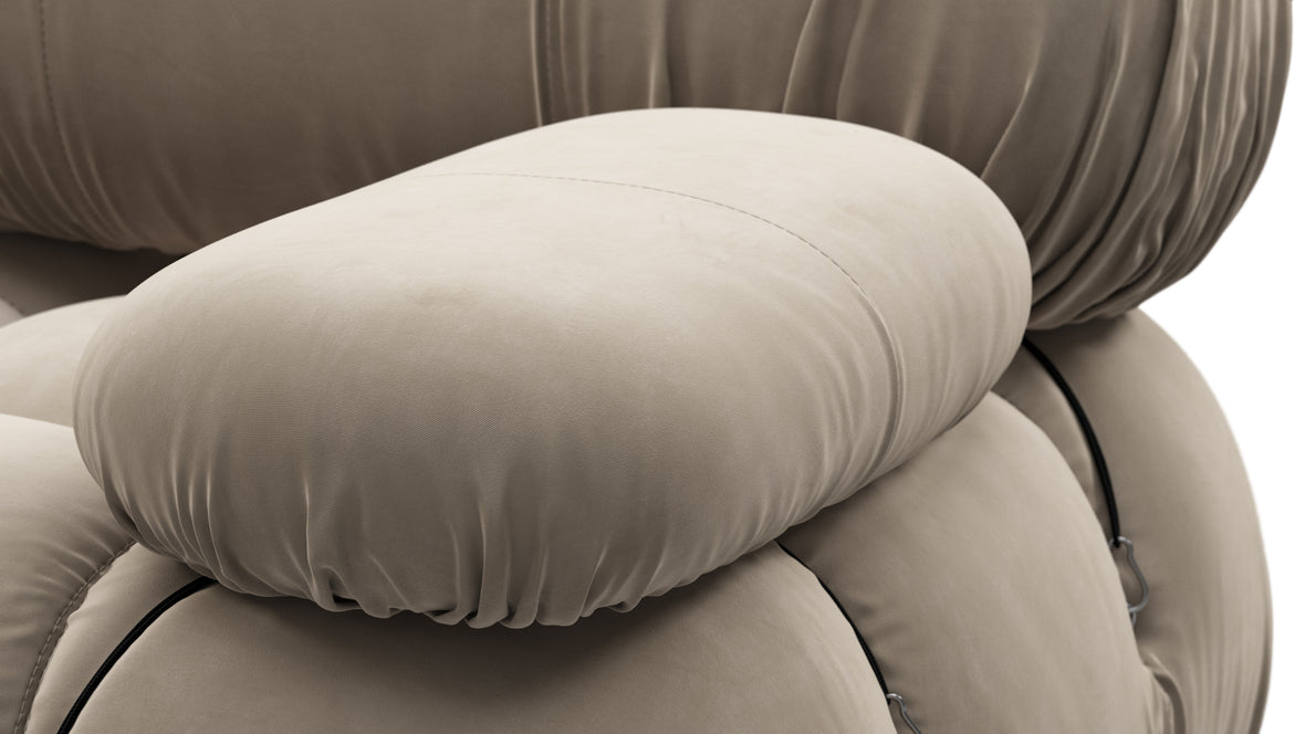 Bellini Sofa - Mario Bellini Open End Sofa, Right, Greige Velvet