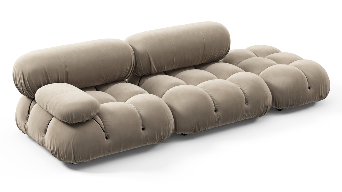 Bellini Sofa - Mario Bellini Open End Sofa, Right, Greige Velvet