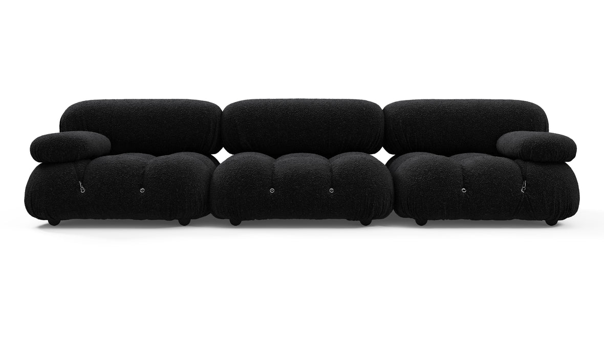 Bellini Sofa - Mario Bellini Three Seater Sofa, Black Boucle