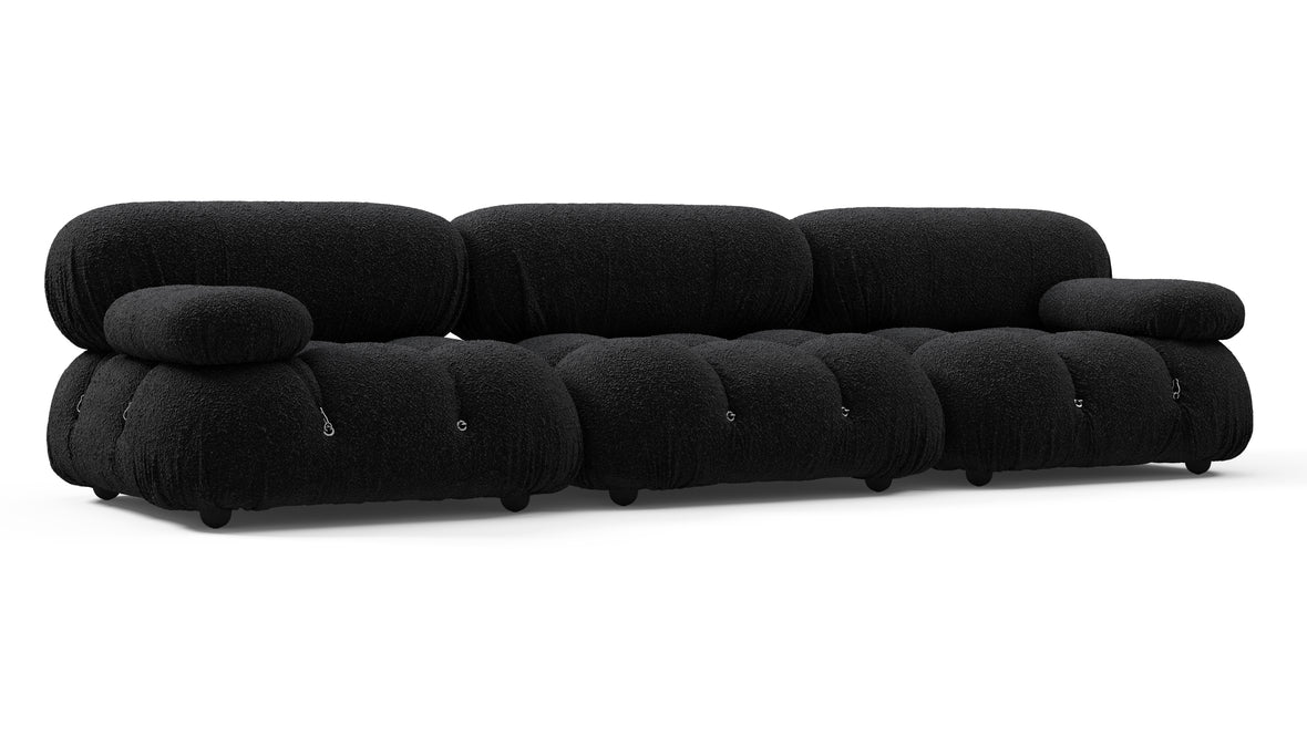 Bellini Sofa - Mario Bellini Three Seater Sofa, Black Boucle