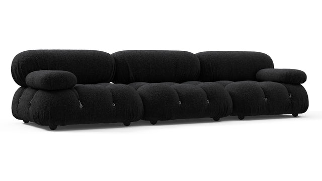 Bellini Sofa - Mario Bellini Three Seater Sofa, Black Boucle