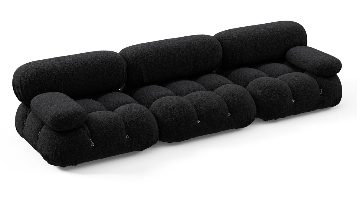 Bellini Sofa - Mario Bellini Three Seater Sofa, Black Boucle